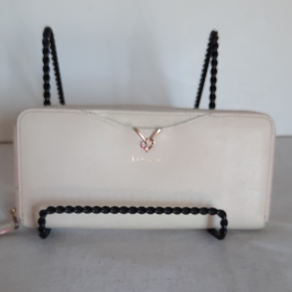 Chic Cream Wallet with Gold Accents